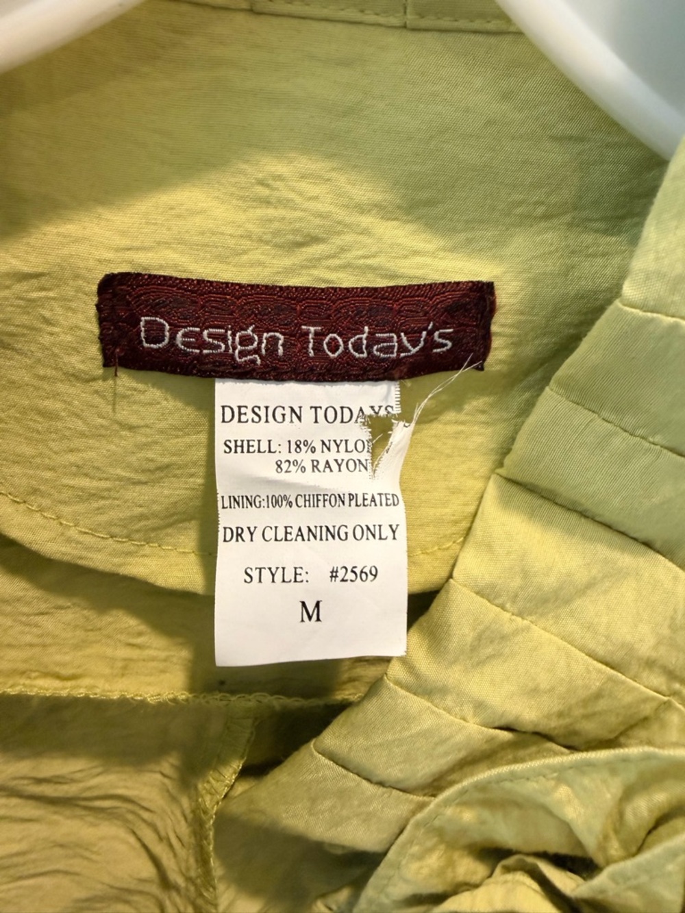 Ruffle Front Blazer Jacket Women Medium Lime Green Statement Cropped Dressy - Picture 4 of 9